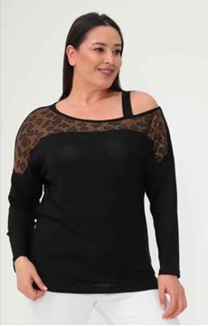 Picture of CURVY GIRL GLITTER ANIMAL PRINT TOP